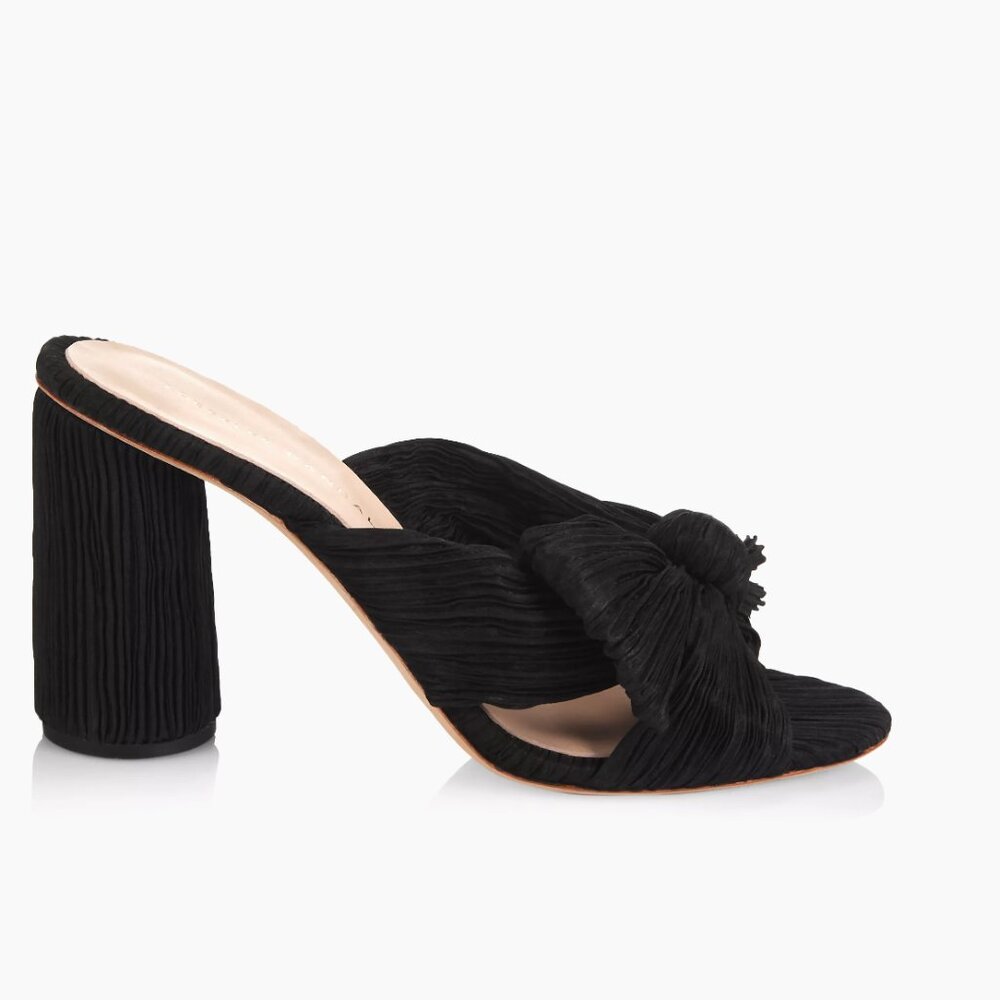 Loeffler Randall Black Penny Knotted Sandal Heels Mules 9